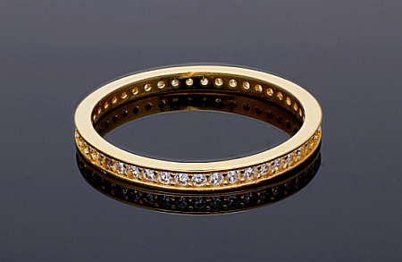 Inel de aur 14k bijuterii dama verigheta tennis R10 [2]