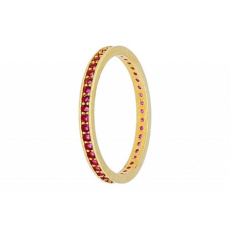 Inele din aur logodna - Inel de aur 14k bijuterii dama verigheta tennis rubin R12