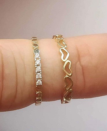 Inel de aur 14K verigheta inimioare dama masura 14 [1]