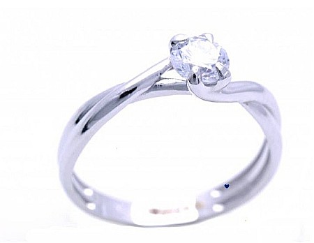 Inel de logodna Solitaire din aur alb - Bijuterii aur [1]