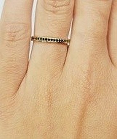 Inel din aur galben 14k dama tip verigheta cu pietre negre R14 [1]