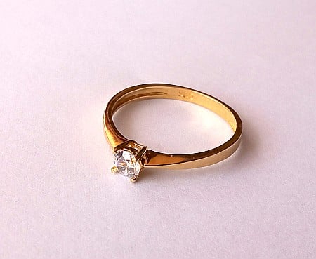 Inele de logodna din aur 14k femei Solitaire bijuterii dama R10 [2]