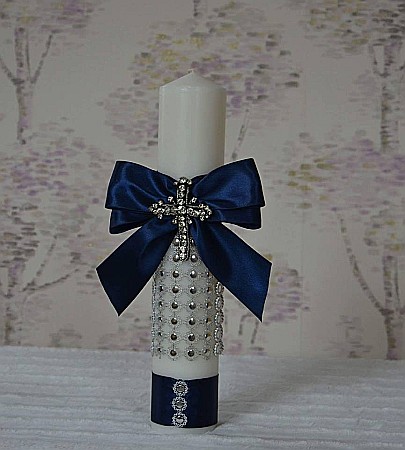 Lumanari de botez - Lumanare botez baiat accesorizata Croce