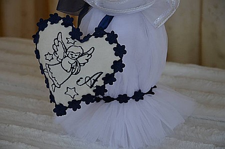 Lumanare botez biserica baiat 35 cm, Angel Blue [1]