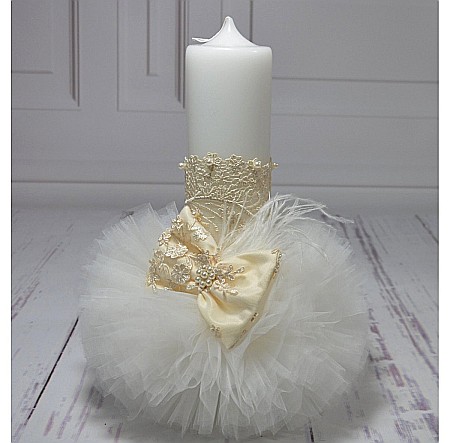 Lumanare botez fetita alb-ivoire Innocence [1]