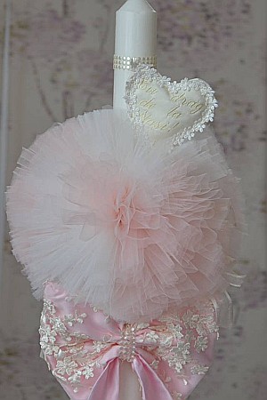 Lumanare botez fetita roz Rose Globe [1]