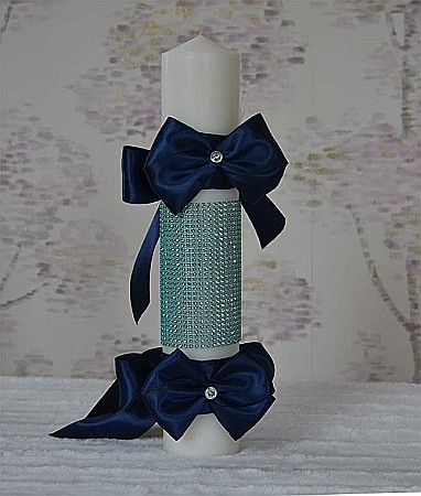 Lumanari de botez - Lumanare botez pentru baiat bleumarin Cristal