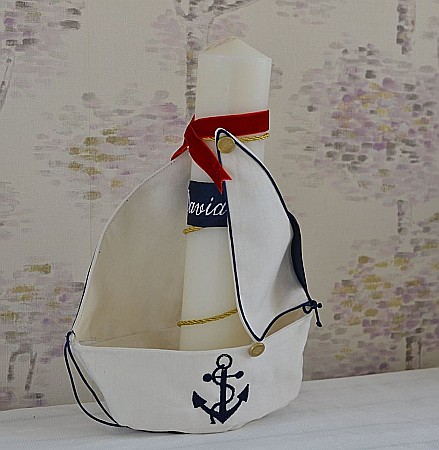 Lumanare de botez baiat, MARINAR 35 cm [1]