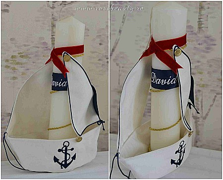 Lumanare de botez baiat, MARINAR 35 cm