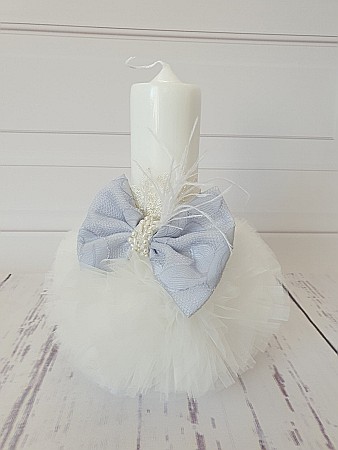 Lumanari de botez - Lumanare de botez fetita bleu Cinderella