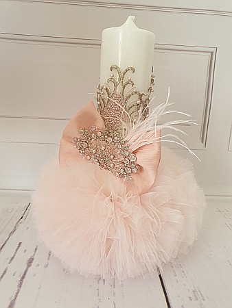 Lumanari de botez - Lumanare de botez fetita dantela Tess