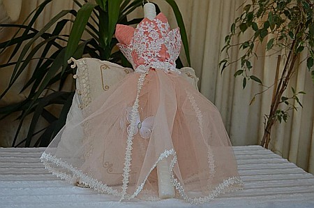 Lumanari de botez - Lumanari botez biserica fetita, motiv floral Corai