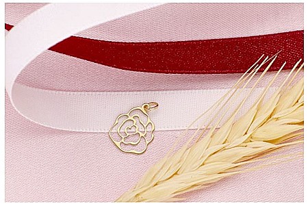 Martisor din aur galben 14K Trandafir snur rosu [1]