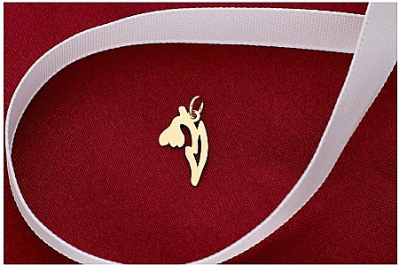 Martisoare aur si argint - Martisor medalion din aur galben 14K Ghiocel si snur rosu