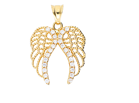 Bijuterii din aur - Medalioan din aur 14K galben filigran aripi de inger