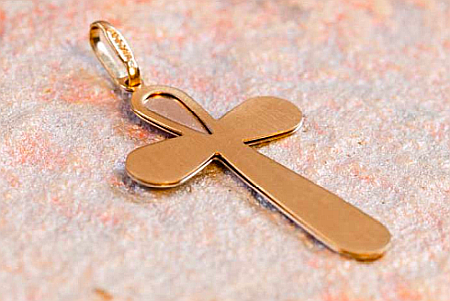 Medalion Cruce mare de aur 14k damac- Bijuterii aur [2]