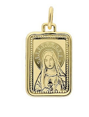Bijuterii din aur - Medalion din aur galben 14k Iconita Maica Domnului
