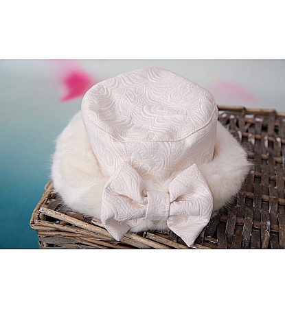 Accesorii hainute botez - Palarie de botez fetita, Alba ca Zapada