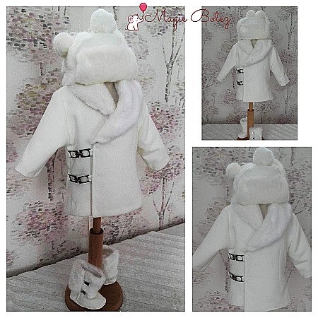 Costume Botez - Paltonas alb de botez baieti toamna-iarna 3 piese, VLADIMIR