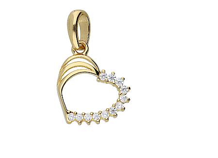 Bijuterii din aur - Pandantiv aur 14K galben model inimioara