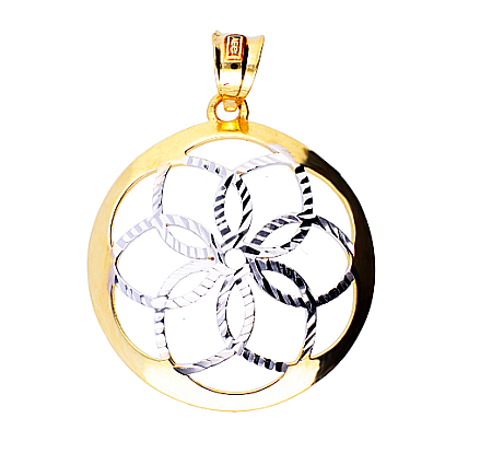 Bijuterii din aur - Pandative medalioane din aur 14k dama femei Floricica