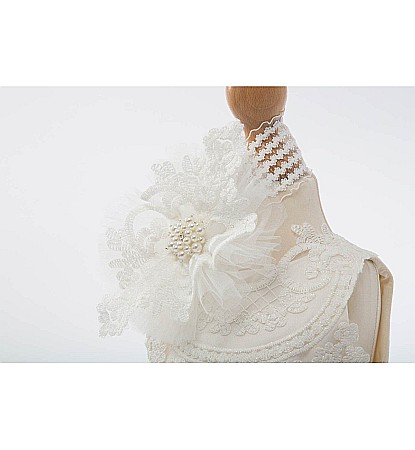 Rochie botez fetita dantela alba pentru vara, ODETTE [3]