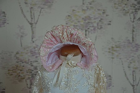 Rochita botez bebe fetita Little Princess- set elegant din tafta si dantela, 3 piese [1]