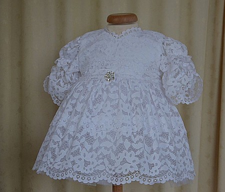 Rochita botez bebe fetite Camille- set elegant din dantela, 3 piese [1]
