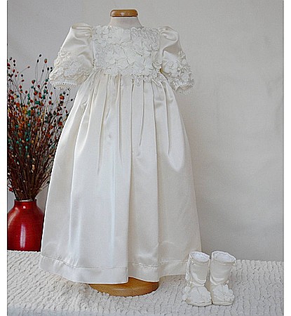 Rochita botez catolic de vara GRACE set elegant din dantela 3D, 4 piese [1]