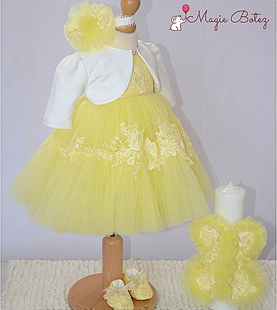 Rochite Botez - Rochita Botez Fete pentru vara, dantela Galbena si lumanare 5 Piese, Sunshine Bolero