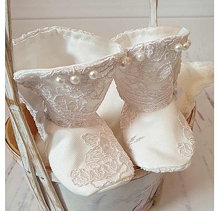 Rochita de botez roz fete fetite Antoinette - set elegant organza si dantela [4]