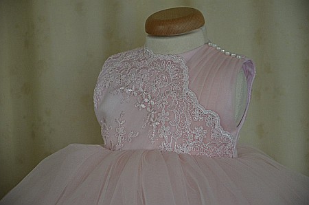 Rochita de botez roz pentru vara Erika- set organza 3 piese [3]