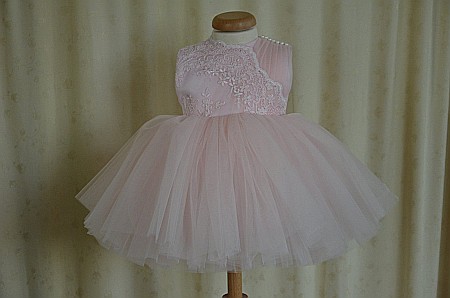 Rochita de botez roz pentru vara Erika- set organza 3 piese [1]