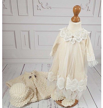 Rochite Botez - Rochita De Botez Si Paltonas Traditional Fetite Din Lana, 4 Piese, CATINCA