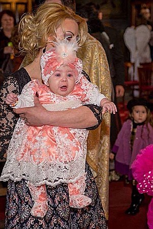 Rochita eleganta de botez bebe fetita Corai Princess, 4 piese [2]