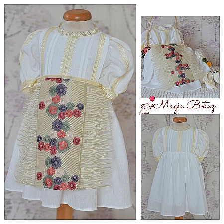Rochite Botez - Rochita traditionala bebe botez pentru vara, Cosite Aurii