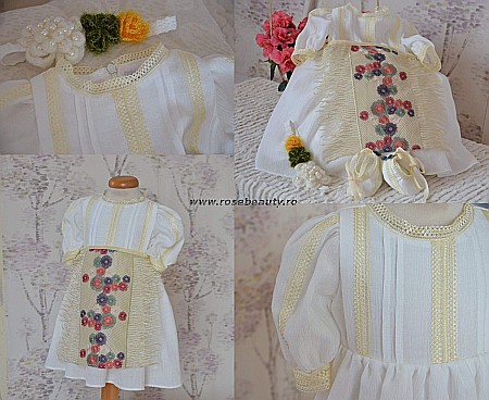 Rochita traditionala bebe botez pentru vara, Cosite Aurii [4]