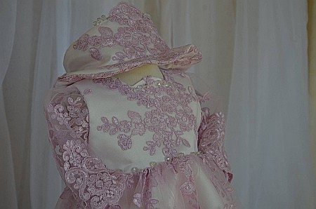 Rochite bebelusi botez de lux - Rochie botez bebe LILA Dress set elegant dantela mov, 4 piese [0]