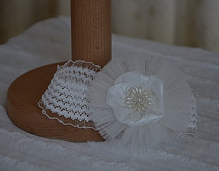 Rochite botez albe de vara fetite Mara- set matase alba cu perle, 3 piese [1]