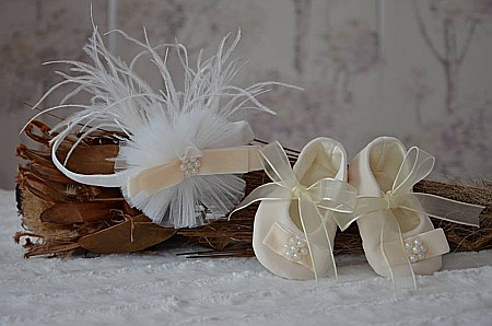 Rochite botez bebe fetite AMELIE - set elegant organza si dantela ocazii speciale, 3 piese [2]