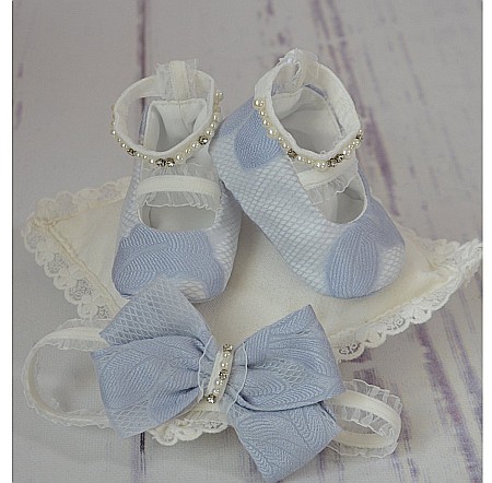 Rochite botez fete compleu bleu pentru vara, 3 piese, Lily [1]