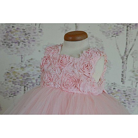 Rochite botez fete roz de vara cu trandafirasi, Rose Tiara [4]