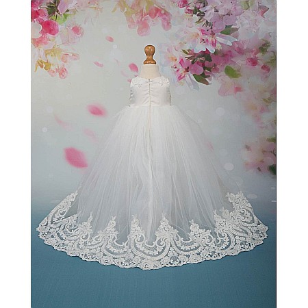Rochite botez fete, set dantela alba MARIA ANTOANETA, 3 piese [2]