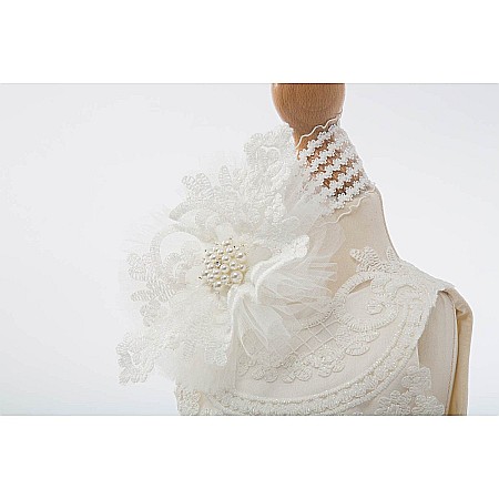 Rochite botez fete, set dantela alba MARIA ANTOANETA, 3 piese [3]