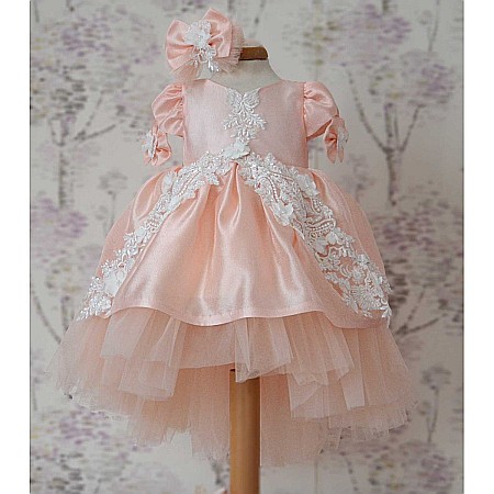 Rochite botez fetite bebe pentru vara din organza corai si dantela 3D, ELIZABETH [2]