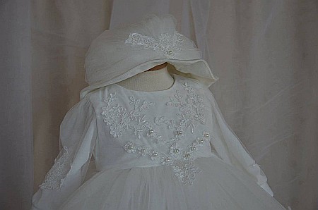 Rochite Botez - Rochite botez fetite dantela alba Snow White - set elegant, 4 piese