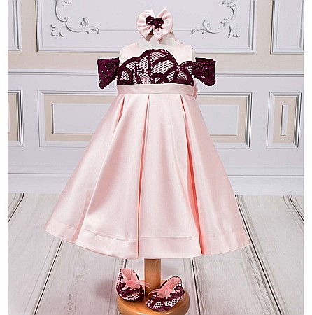 Rochite Botez Fetite elegante roz de Vara, CARLA [3]