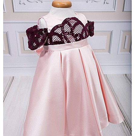 Rochite Botez Fetite elegante roz de Vara, CARLA [4]