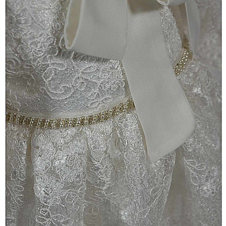 Rochite botez fetite Roberta- set elegant superb din dantela alba, 4 piese [5]