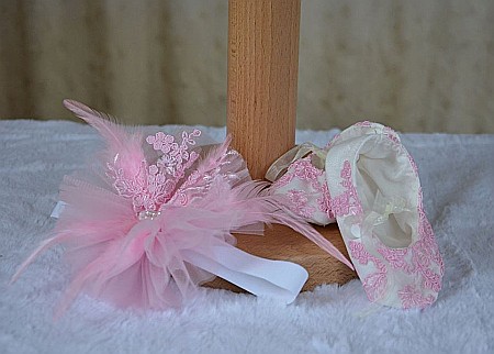 Rochite botez roz vara Pink SNOWFLAKE - set vesel de vara, 3 piese [2]